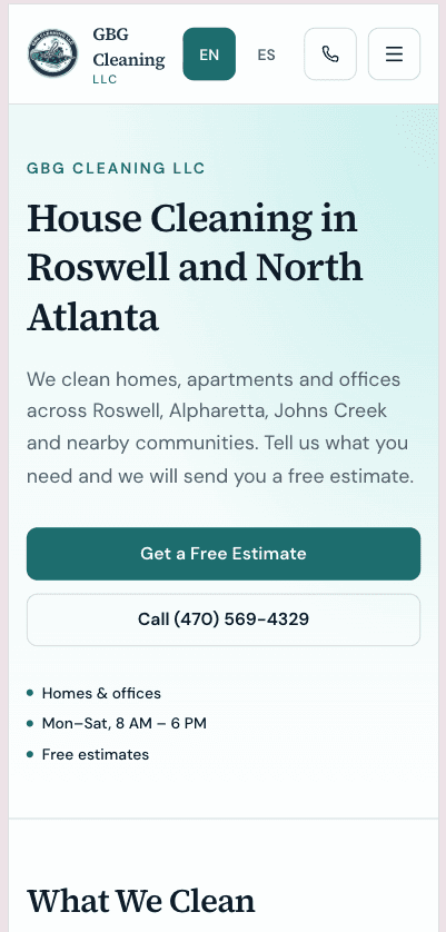 GBG Cleaning · Roswell